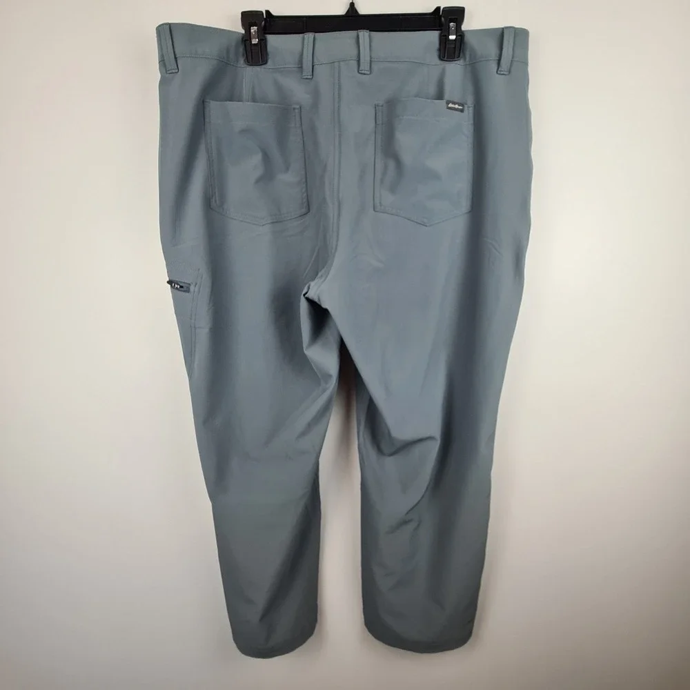 Eddie Bauer Womens Size 16 Ripstop Crop Pants Cargo Pocket‎ Gray Ruching Hiking